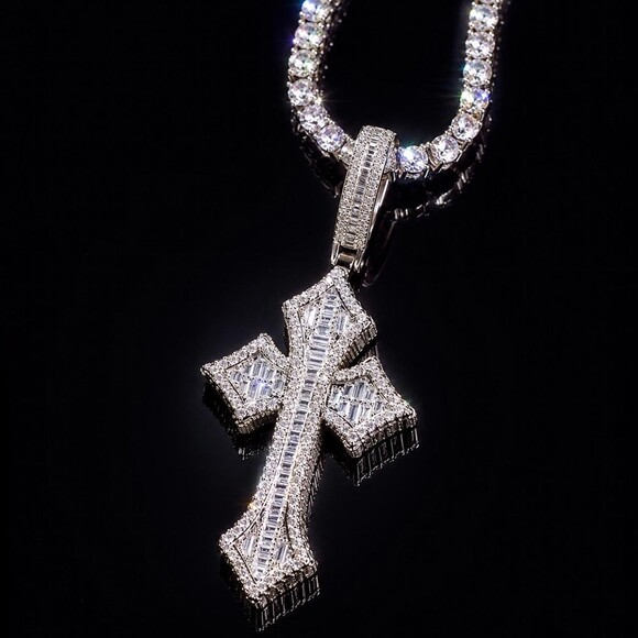 Other Other - Title Iced Out Cross Necklace 734 F